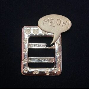 JJ signed Cat Speech Bubble Brooch